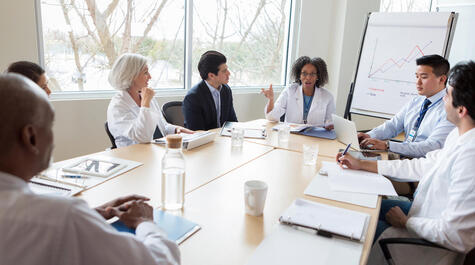 Business meeting between physicians